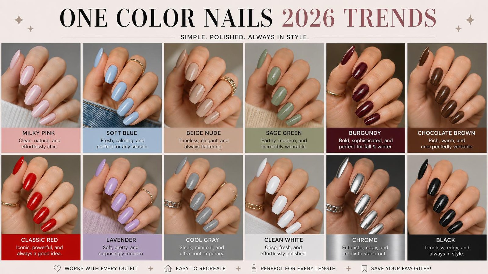 One color nails
