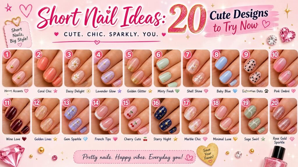 Short Nail Ideas: Cute, Chic Designs for Every Short Shape